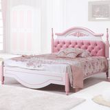 实木床1.8橡木高箱储物床双人床1.5米韩式简约女孩儿童公主床粉色