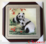 苏州刺绣沙发墙挂画挂画国宝熊猫出国送外国人礼物画新年伴手贺礼