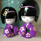 儿童礼品生日礼物和服娃娃日本人偶家居摆件木制玩具工艺仕女木偶