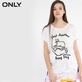 ONLY2016夏装新品动物字母印花蝙蝠短袖T恤女L|116201075