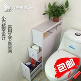 包邮新款PVC木塑板日式马桶边柜卫生间浴室可移动落地墙角储物柜