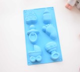 DIY手工皂 硅胶模具 香皂模型 6连婴儿车 奶瓶 脚丫 奶嘴