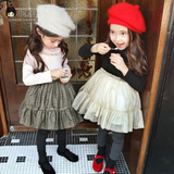 韩国童装儿童秋冬装女童加绒连衣裙长袖花边领拼接棉质公主裙