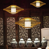 创意茶室吊灯竹新中式餐厅灯东南亚风格田园灯具日式装饰网咖吊灯