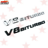 奔驰V8BITURBO高性能AMG引擎车标贴侧标叶子板车贴字母个性改装标