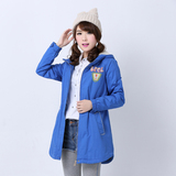 2015冬装新款韩版外套棉衣少女学生卫衣中长款大衣大码女装包邮