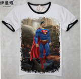 3D新款蝙蝠侠大战超人T恤 男女款短袖DC动漫电影周边服装 巨图