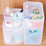纳川韩国化妆品收纳盒有盖 加厚塑料桌面化妆盒子 自由组合储物盒