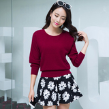 2015秋冬女士短款宽松套头毛衣韩国小款女式羊绒衫女子打底衫