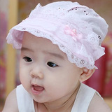 婴儿帽子春夏女宝宝遮阳帽凉帽婴幼儿太阳帽0-6个月韩国女童盆帽