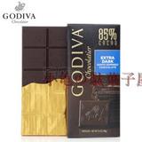 现货 美国直购Godiva高迪瓦/歌帝梵 85%黑巧克力 排块直板