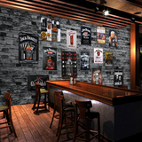 定制大型怀旧墙砖咖啡厅壁画复古餐厅酒吧工装壁纸休闲吧背景墙纸