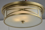 MeeDi  纯手工制造  纯铜+玻璃吸顶灯 简单大方 全铜吸顶灯