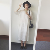 2016夏季韩版中长款开叉连衣裙纯色女士吊带背心裙女款打底长裙子