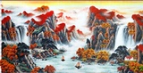 中国风PET高清3D立体画山水画三维立体画批发年画挂画客厅装饰画
