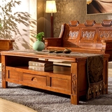 现代中式全实木沙发组合 香樟木沙发 雕花123木沙发组合客厅家具