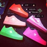 韩国ulzzang夏季街拍空军一号 增高纯色滑板鞋百搭原宿风运动女鞋