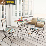 户外阳台休闲折叠桌椅组合奶茶店咖啡厅创意地中海餐桌椅子三件套