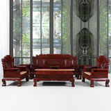 东阳红木家具非洲酸枝木财源滚滚沙发新中式古典实木檀雕花鸟组合