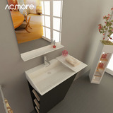 acmore现代简约黑白实木浴室柜组合落地柜洗脸柜洗手盆柜经典实用