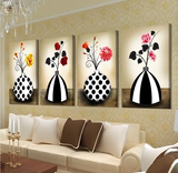 特价客厅装饰画现代四联无框画欧式花瓶家居壁画背景墙画抽象挂画