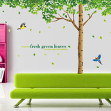 可移除墙贴纸 绿树林萌 客厅卧室背景墙纸墙壁电视墙贴画壁饰荐