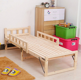 带护栏实木可折叠男女儿童环保单人床幼儿床无需组装木头床70*175