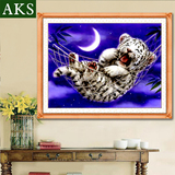 A-KS精准印花新款十字绣老虎图案动物满绣餐厅卧室客厅小幅画系列