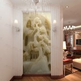 3D玉雕墙纸客厅餐厅走廊过道屏风墙纸定制大型壁画电视背景墙玄关