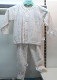 母婴坊专柜正品纯棉双面米白印花立领开胸套M1352