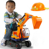 可坐骑大号工程车儿童玩具挖土机挖掘机械童车宝宝学步滑行车礼物