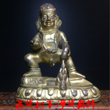 西藏老佛像 藏传密宗 纯铜鎏金老佛像 黄财神随身佛工艺制作精细