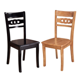 现代简约橡木餐椅 小户型实木吃饭凳子 中式黑胡桃色休闲椅子特价