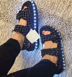ft2016夏同款发光鞋LED女童凉鞋夜光鞋灯光鞋USB充电亲子鞋