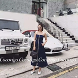 cocorigo泰国潮牌夏季最新款正品修身吊带扣连衣裙 女 夏