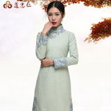唐装女秋冬装中国风中式女装长袖改良汉服古装茶服中长款旗袍上衣