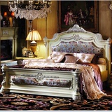 新品促销 欧式床双人床 美式高档布艺床 桦木实木雕刻 田园公主床