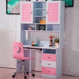儿童书桌书柜家用学习桌写台S005 电脑桌粉色女孩转角组合 书架否