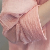 韩国代购2015秋季新款女装粉色棉麻衬衫宽松长袖中长款开衫外套潮