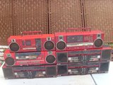 热卖二手老式手提录音机 日本产老收音机双喇叭红色小清新风格