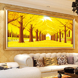 印花十字绣画黄金满地全景十字绣3米新款客厅2米大幅图风景系列
