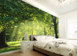 新品绿色森林公园大型壁画个性空间拓展壁纸卧室客厅电视背景墙
