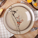 手绘陶瓷盘子日式艺术餐具餐盘个性西餐厅复古原创意装饰挂摆盘