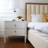 勤发家具北欧白色实木床头柜简约卧室设计师样板房抽屉小美式宜家