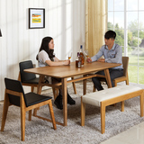 北欧实木餐桌椅组合6人现代简约4长方形洽谈桌椅一桌四椅吃饭桌子