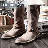 HERILIOS男靴子英伦复古做旧马丁皮靴潮流真皮工装靴时尚休闲长靴
