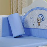 ae婴儿床品床上用品可拆洗100全棉床围被子床单绣花面料纯棉