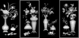 花瓶 精雕图 博古花瓶 灰度图 浮雕图 电脑雕刻图 牡丹 菊花 荷花