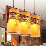中式羊皮灯古典小吊灯木艺镂空雕刻灯餐厅走廊过道玄关灯具3007