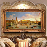 帝诺饰手绘威尼斯风景客厅油画装饰画酒店餐厅玄关壁挂画八面来客
